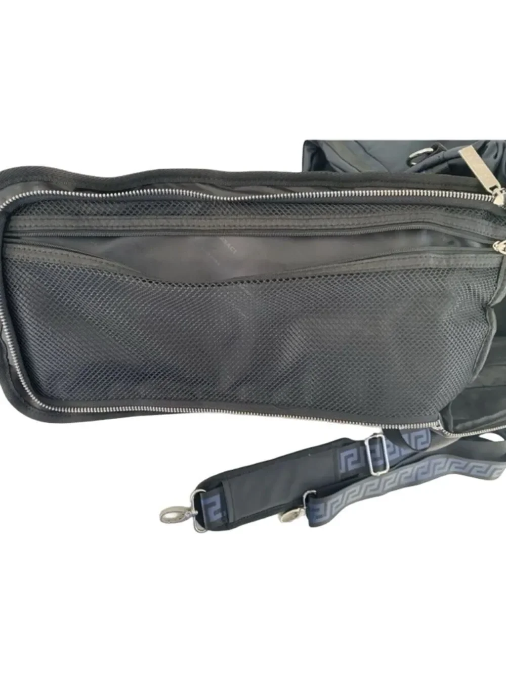 Versace Duffle dark blue Backpack faux gym Weekender travel Bag Par-fume